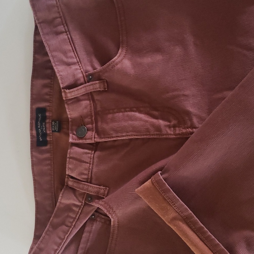 Corded denim pants